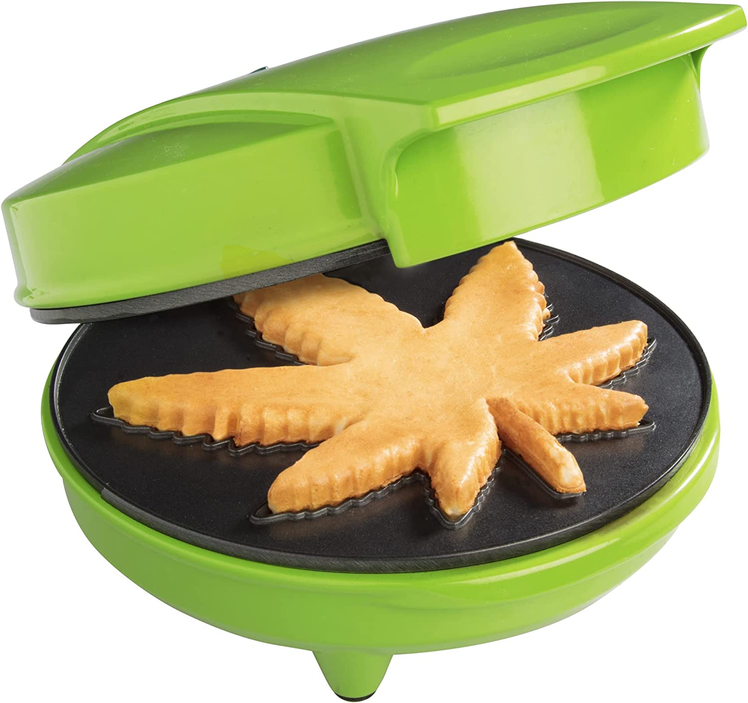 Cannabinthusiast | Cupid Approved Cannabis Gifts for Valentine’s Day - Pot Leaf Waffle Maker
